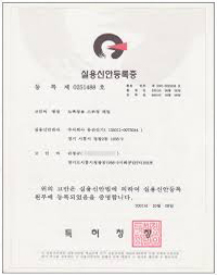 Certificate of utility model registration